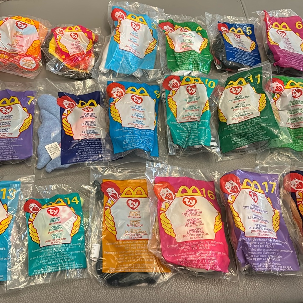 Set of 18 Vintage McDonald’s 2000’s Beanie Baby